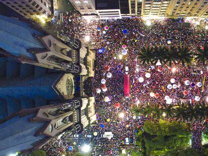 Manifestación a favor del Gobierno este jueves en São Paulo.