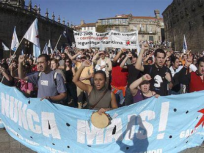 Manifestación de Nunca Máis en Santiago de Compostela.