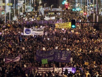 Manifestación por el Día Internacional de la Mujer en Madrid