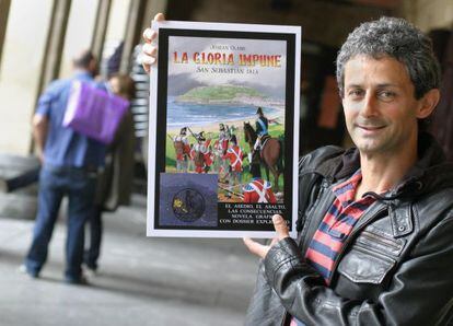 Josean Olabe, autor de 'La gloria impune', ayer en San Sebastián.