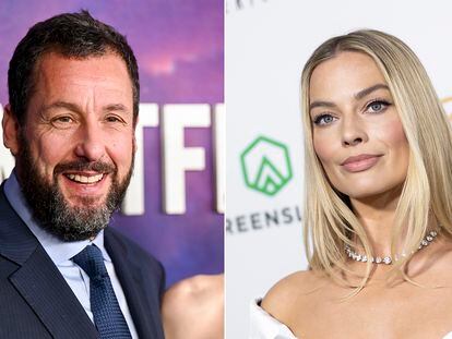 Adam Sandler y Margot Robbie, los actores mejor pagados en Hollywood en 2023.