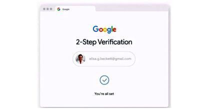 Doble verificación para acceder a la cuenta de Google.