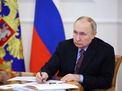 El presidente ruso, Vladímir Putin, en Kazán, Rusia, este jueves.