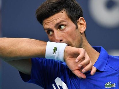 El tenista Novak Djokovic, con prendas de Lacoste.
