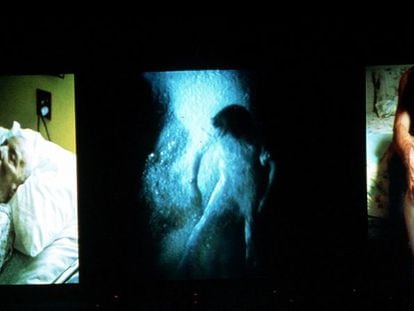 Videoinstalaci&oacute;n de Bill Viola titulada &#039;Nantes Triptych&#039;.