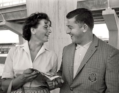 El estadounidense Hal Connolly y la checoslovaca Olga Fikotova.