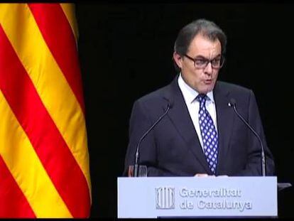 El president Artur Mas, durant la compareixença.