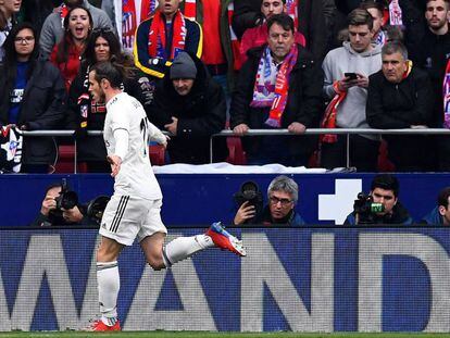 Bale celebra su gol ante el Atlético.