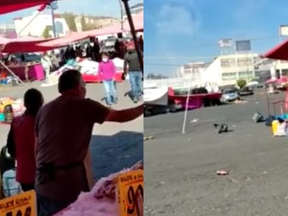 Fotograma de video en redes sociales sobre el enfrentamiento en un mercado en Cuautitlán Izcalli el 16 de enero 2023
