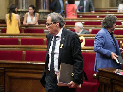 Quim Torra abandona el hemiciclo. En vídeo, declaraciones de Inés Arrimadas, líder de Ciudadanos en Cataluña.
