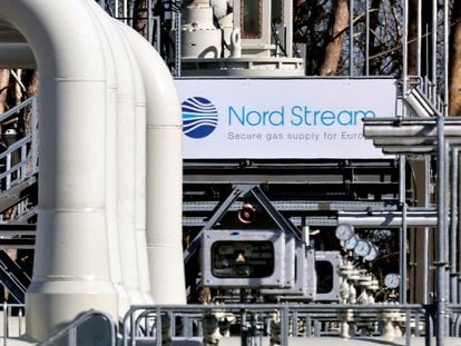 Tuberías que forman parte del gasoducto Nord Stream en la instalación de llegada, en la localidad alemana de Lubmin.