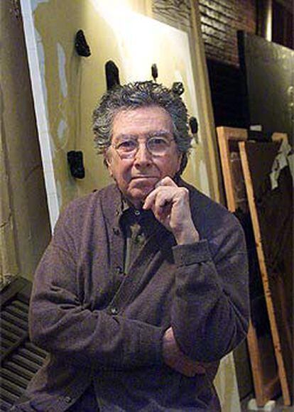 Antoni Tàpies, ayer en su estudio de Barcelona.