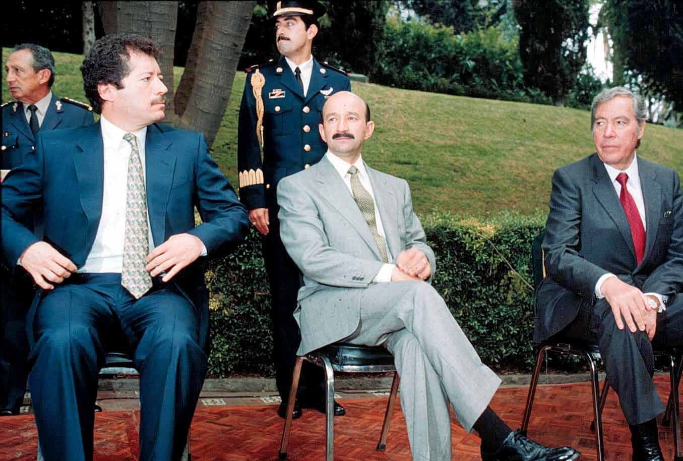 Luis Donaldo Colosio, Carlos Salinas de Gortari y Carlos Hank González.