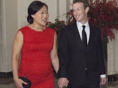 Mark Zuckerberg y su esposa Priscilla Chan, en la cena de Estado que el presidente Obama ofreci&oacute; a su par chino Xi Jinping en la Casa Blanca.