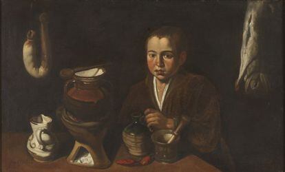 'Pícaro de cocina', de Francisco López Caro (1598-1661), óleo de 1620 que ha donado Plácido Arango al Prado.