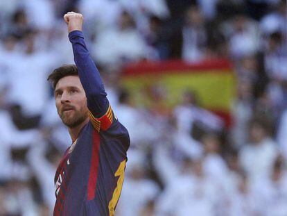 Messi celebra al final de un partido el pasado 23 de diciembre. 