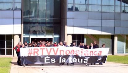 Protesta de los trabajadores en RTVV.