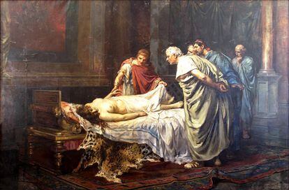 'Nerón ante el cadáver de su madre, Agripina', pintura de Arturo Montero y Calvo del Museo de Jaén.