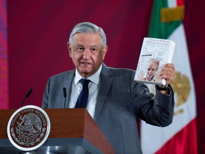 Andrés Manuel Lopez Obrador en rueda de prensa este viernes.