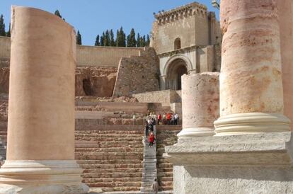 Interior del imponente teatro romano de Cartagena.