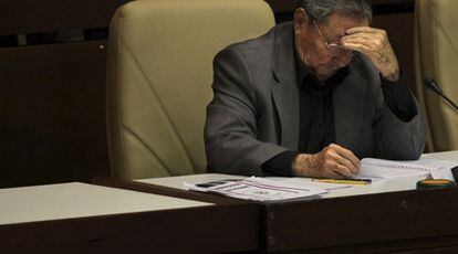 Raúl Castro, durante la sesión plenaria de la Asamblea Nacional, ayer en La Habana.