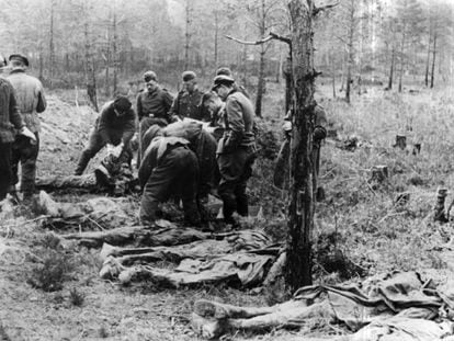 En el bosque de Katyn (Bielorrusia) se descubrieron miles de cad&aacute;veres de polacos muertos en la Segunda Guerra Mundial. 