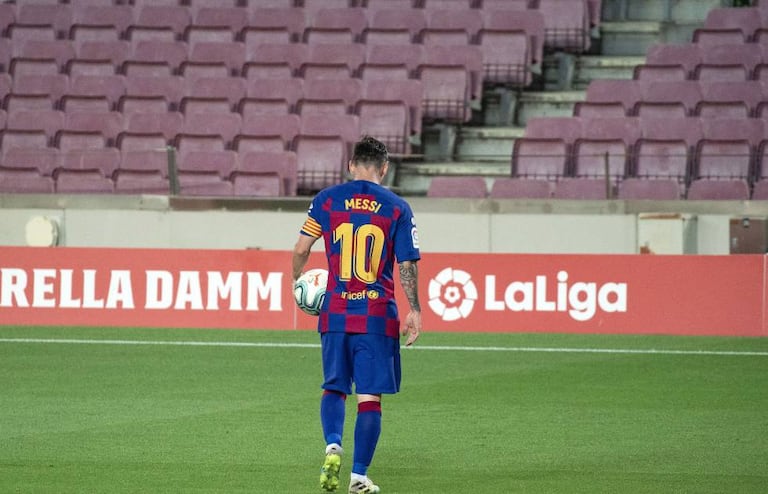 Leo MessI, durante un partido con el Barça.