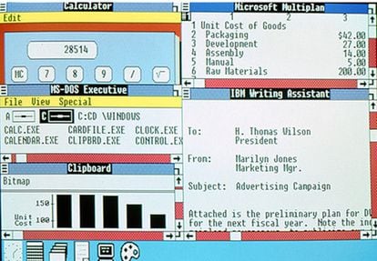 WINDOWS 2. Mejora gradual.  El 9 de diciembre de 1987, Microsoft lanza Windows 2.0. Sorprenden sus iconos de escritorio. El sistema mejora la compatibilidad para gráficos. Incluso es posible superponer ventanas.