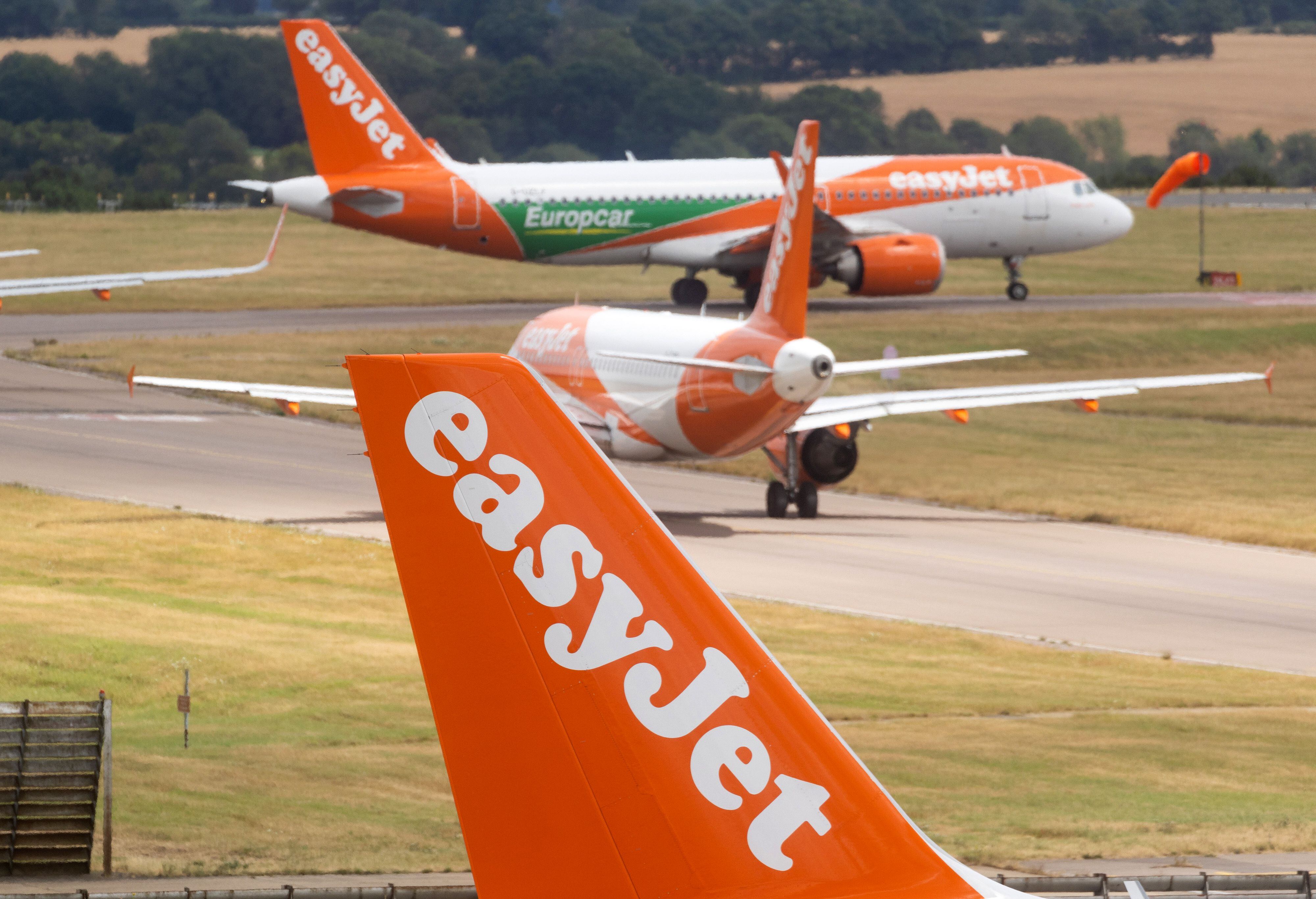 Aviones de EasyJet en el aeropuerto de Luton, a finales de julio.