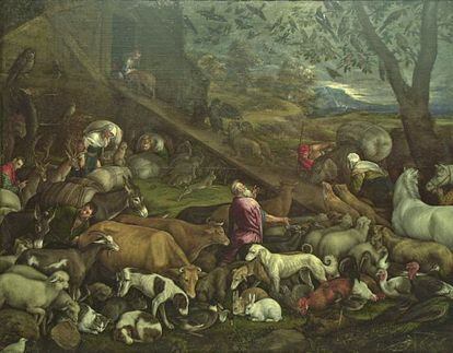 Entrada dels animals a l&rsquo;Arca de No&egrave;, obra de Jacopo Bassano, al Museo del Prado. 