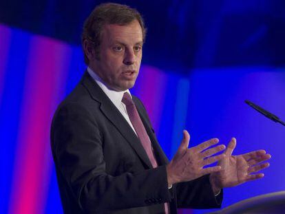 Rosell, en la rueda de prensa de ayer.