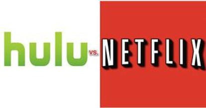 Logotoipos de las plataformas de 'streaming', Hulu y Netflix.