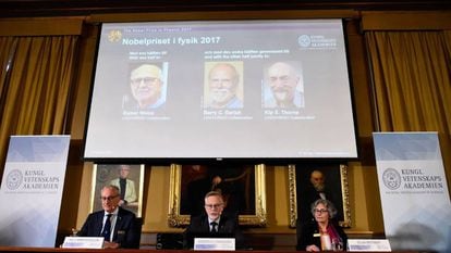 Presentaci&oacute;n del Nobel de F&iacute;sica en 2017.