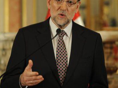 Rajoy, durante su comparecencia en Lima.