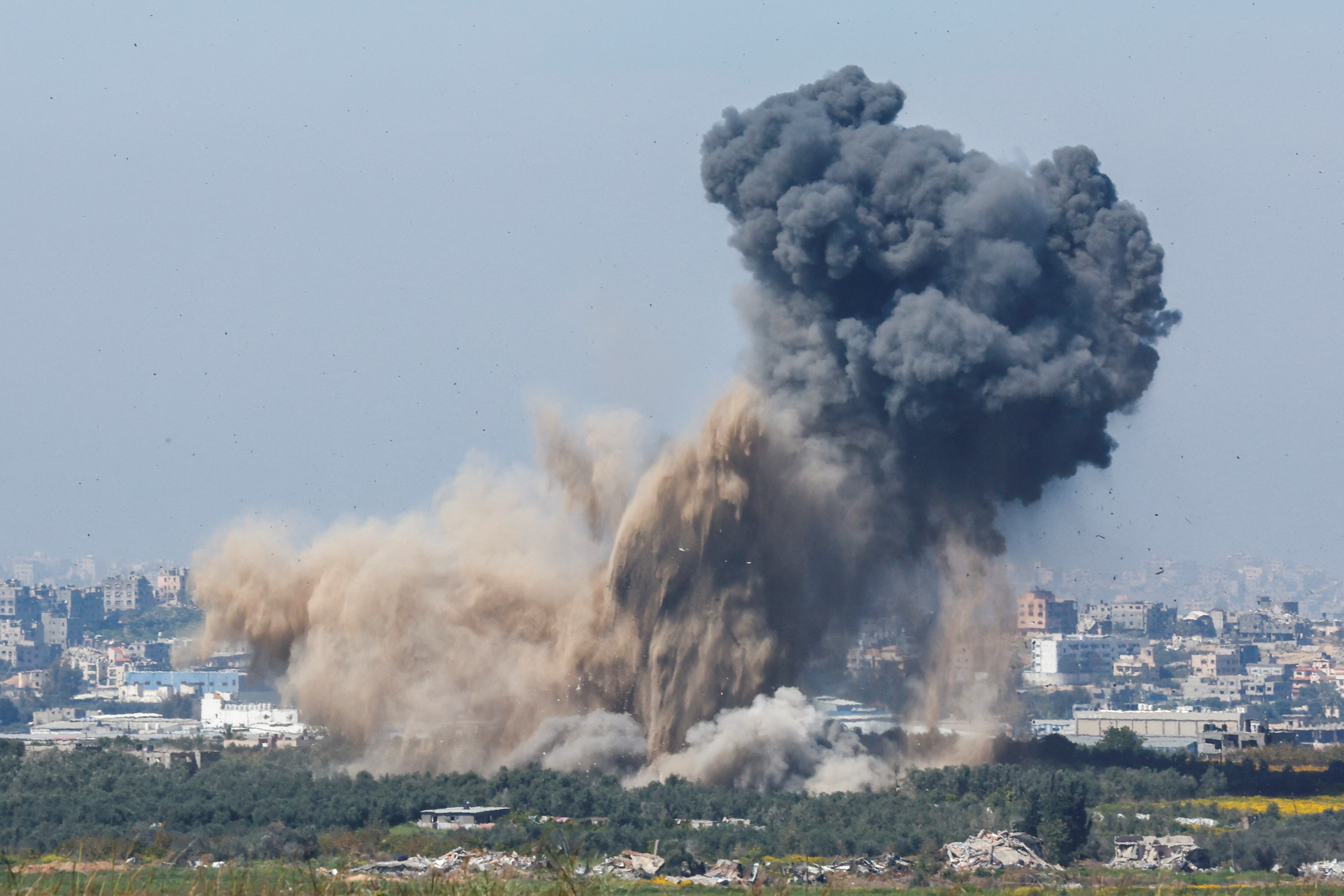 Una explosión en Gaza este miércoles. 