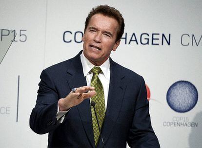 Arnold Schwarzenegger, en un acto del grupo regional y empresarial Climate Group en el hotel Dgibyen de Copenhague