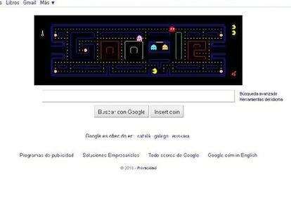 El popular buscador homenajea al popular arcade convirtiendo su logo en el juego
