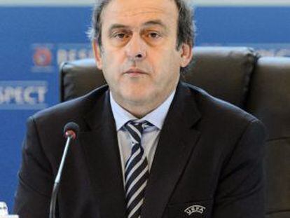 Platini, durante la reunión del Comité Ejecutivo de la UEFA, la semana pasada