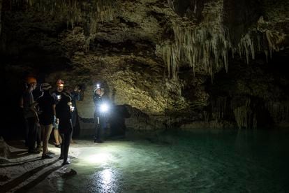 Una de las salas del sistema de cuevas Aktun t’uyul.