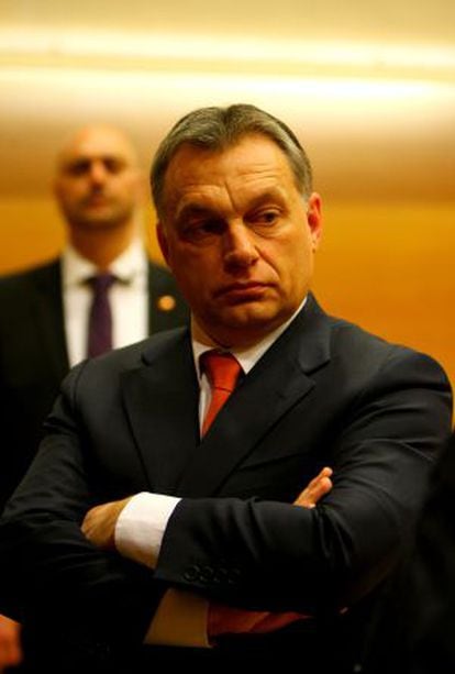 Viktor Orbán, este lunes en Bilbao.
