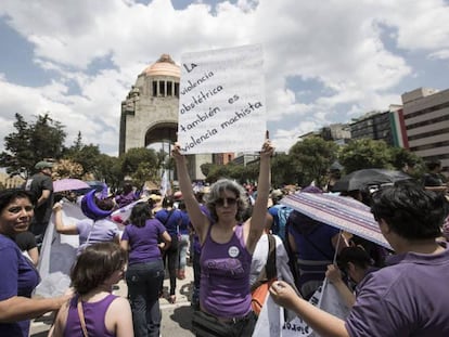 Protesta contra la violencia machista en la Ciudad de México.