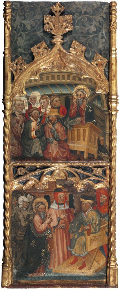 La segunda de las calles laterales de un retablo de Sant Andreu pintado por Pere Teixidor entre 1430 y 1445, de procedencia desconocida.