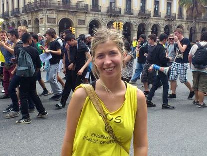 Ariadna Soler, ayer en la manifestación de Barcelona.