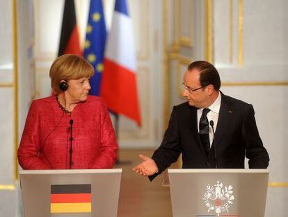 Merkel y Hollande, en Par&iacute;s