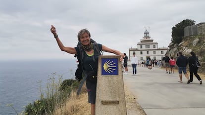 Catalina Fernández en Finisterre, A Coruña, en el kilómetro 0 del Camino Jacobeo.