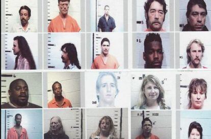 Fotos policiales de norteamericanos detenidos en controles fronterizos por tráfico de droga en el condado de Hudspeth, Sierra Blanca, en Tejas.