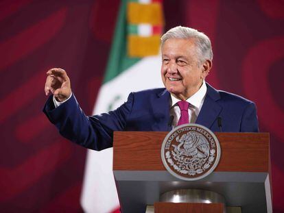 El presidente de México, Andrés Manuel López Obrador, durante su conferencia mañanera del pasado 9 de noviembre.