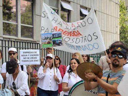 Manifestación de los trabajadores de Abengoa en Madrid.