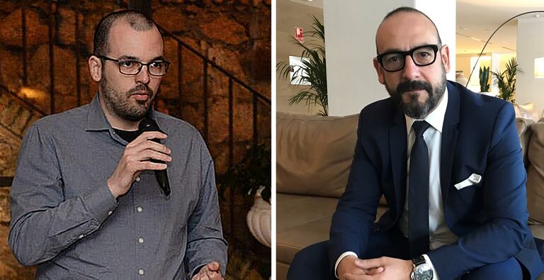 El diputado Sergio Sanz, en un acto de la candidatura, y el eurodiputado Jordi Cañas.