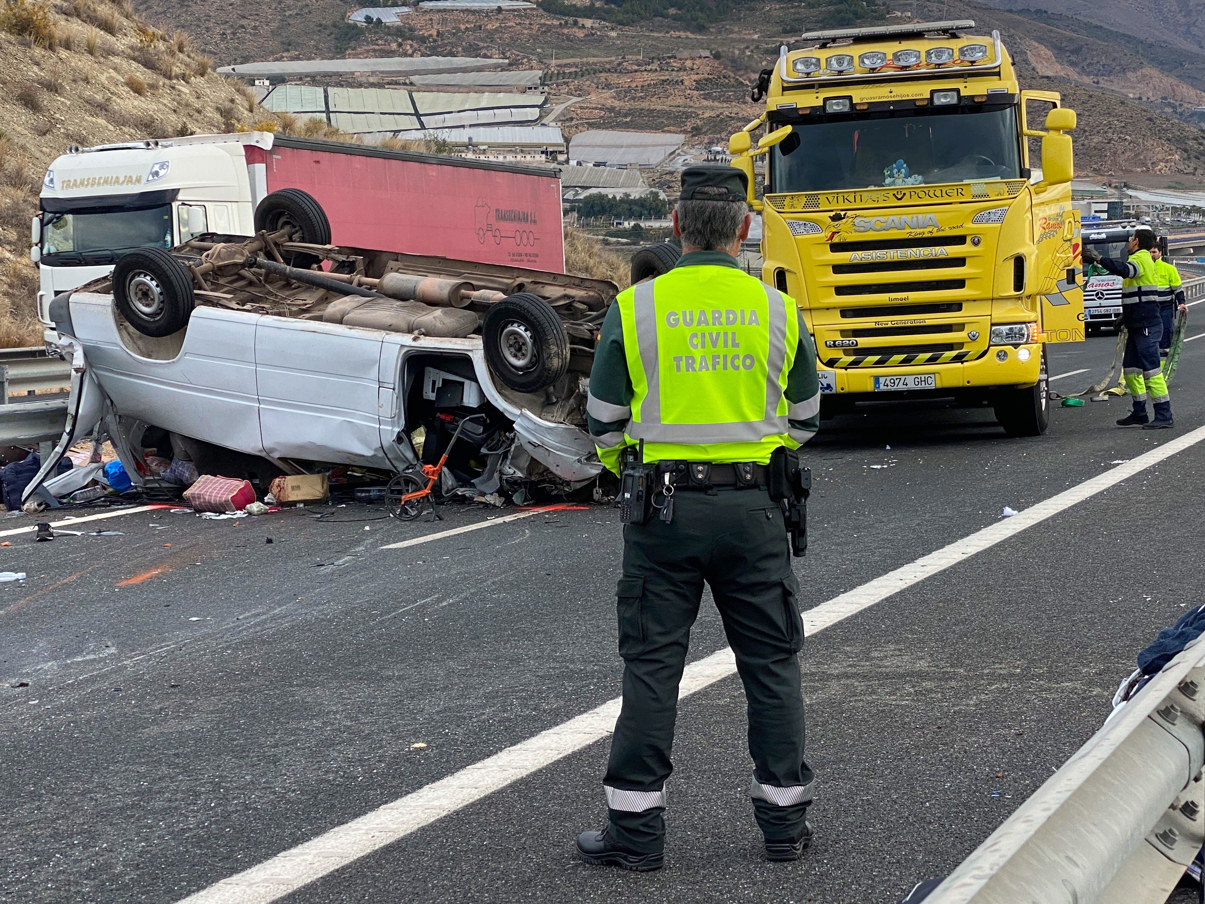 Accidente de tráfico en Salobreña (Granada), el pasado 7 de febrero.